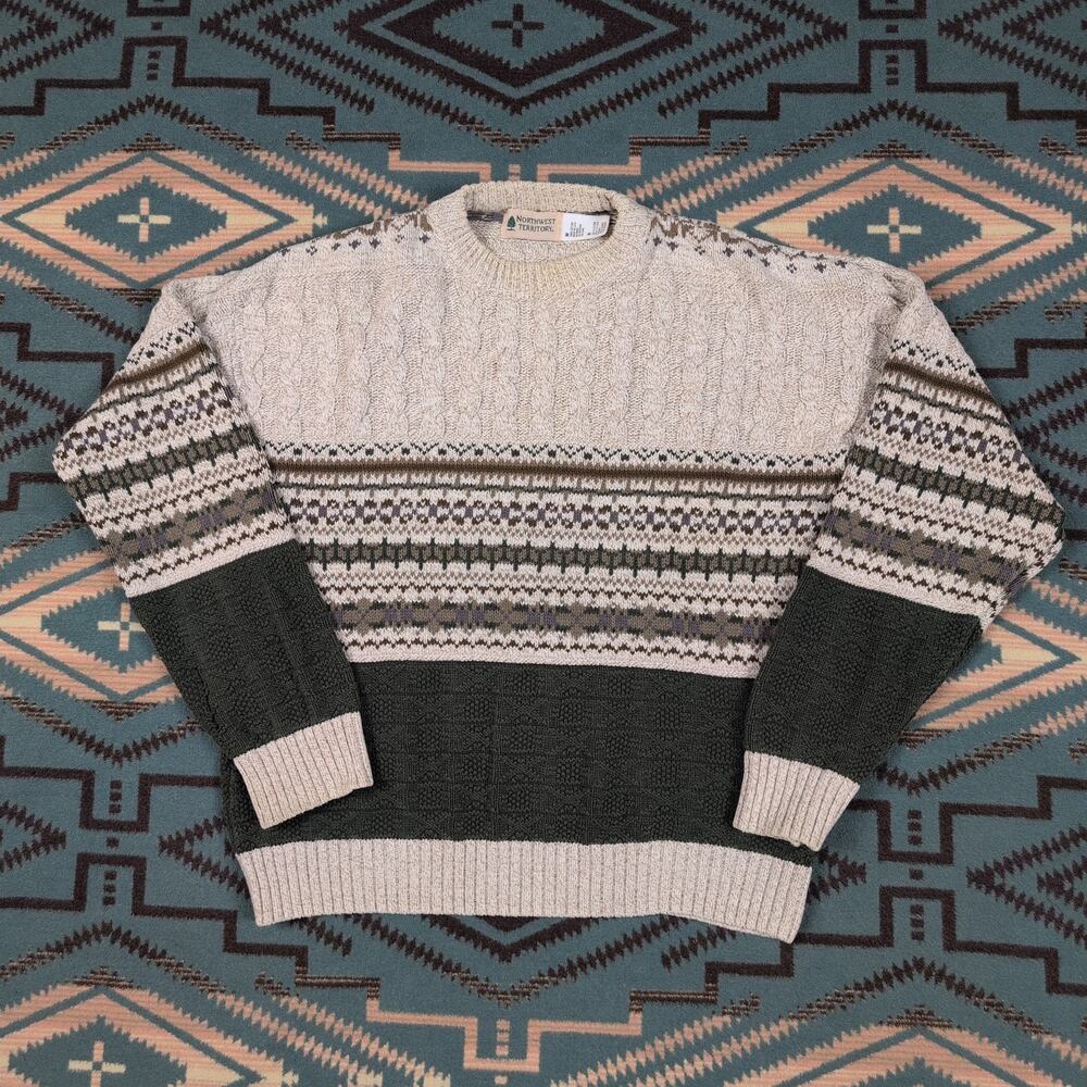 Northwest Territory Knit Warm Fisherman Sweater Mens Large Pullover Chunky